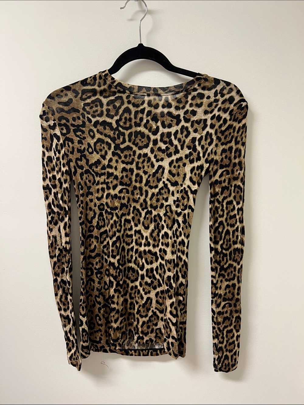 BCBGMaxAzria Leopard Print Long Sleeve Top - Brown & Black
